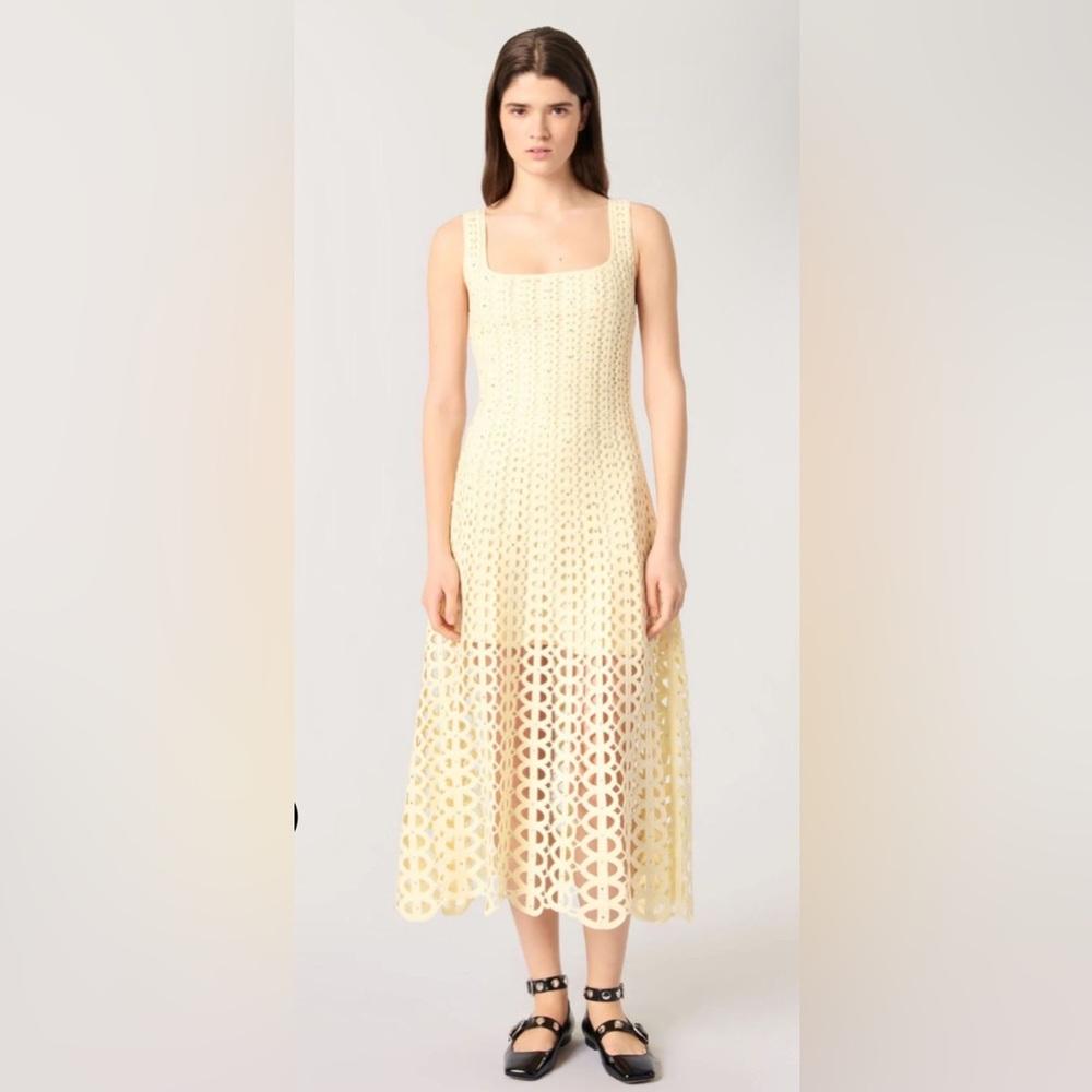 Maje Rhinestone crochet maxi dress
